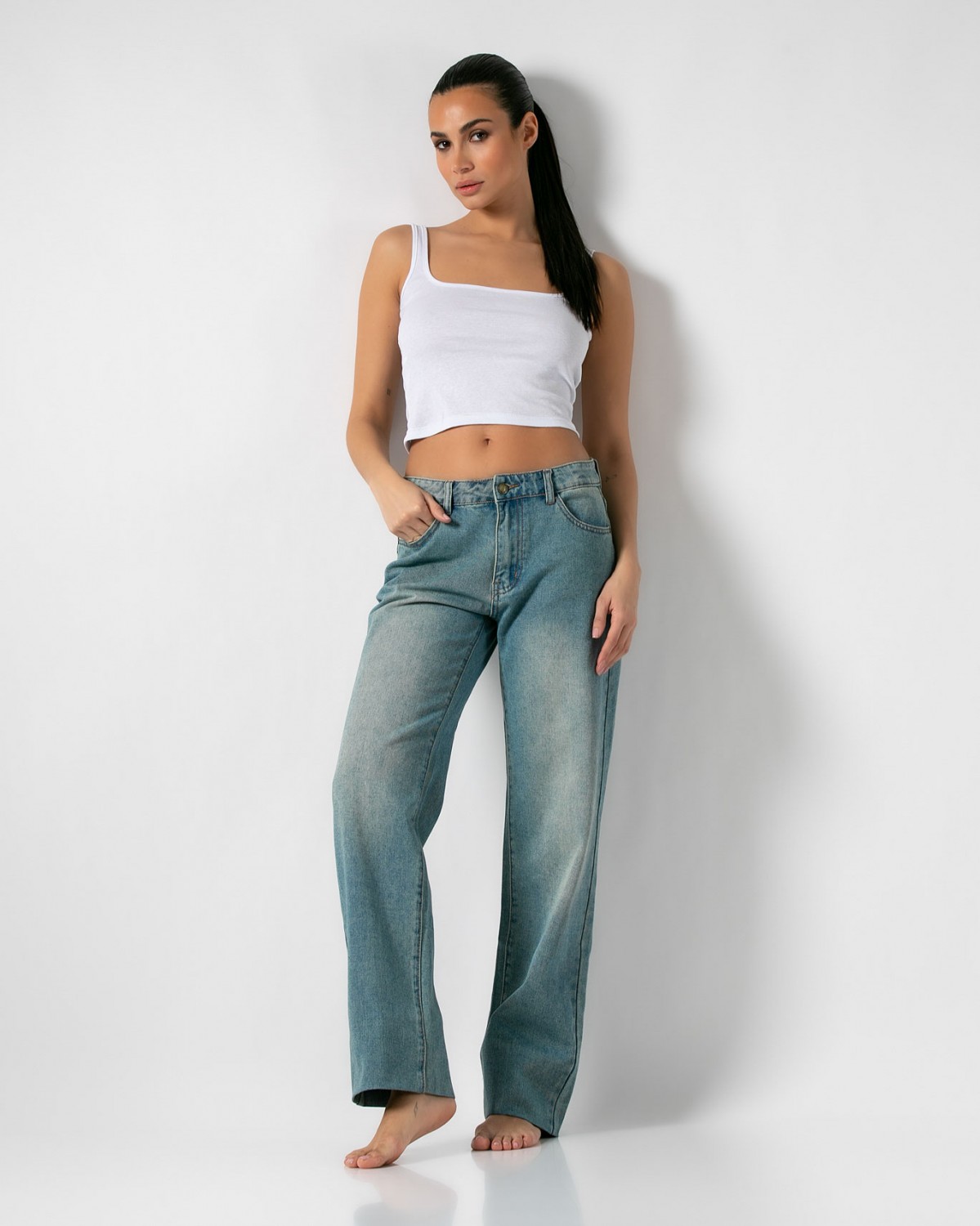 Jean wide leg dirty Denim 